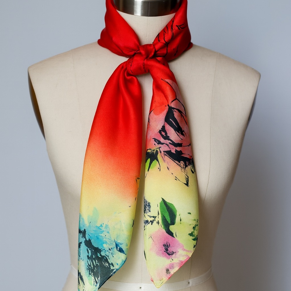 Christopher & Banks Watercolor Floral Oblong Scarf – Lightweight & Colorful